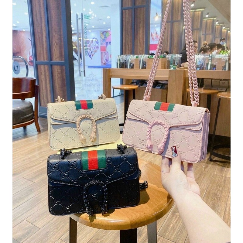 Túi đeo chéo khoá rồng siêu sang ❇️ Túi đeo phối sích cùng màu freeship ✅
