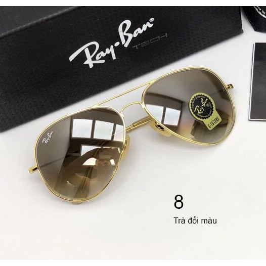 Kính Rayban mắt thủy tinh trà đổi màu