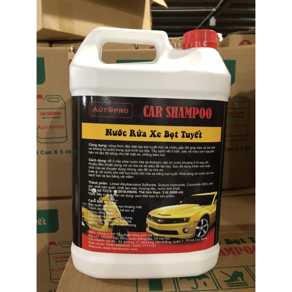 Nước rửa xe bọt tuyết chuyên dụng Car Shampoo 5L cho ô tô xe máy