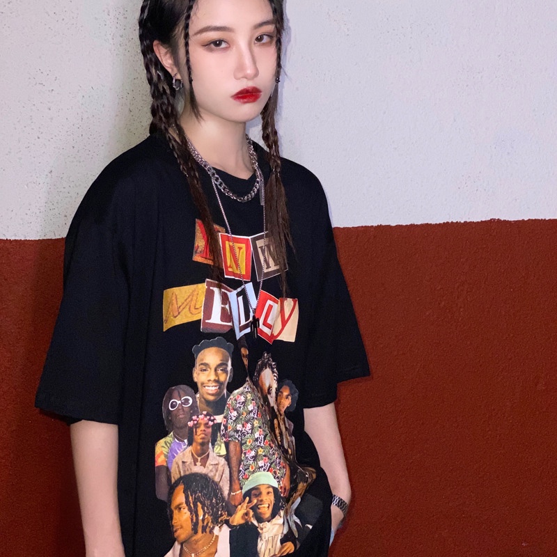 IELGY Áo Thun Tay Ngắn Dáng Rộng Thiết Kế Mới Thời Trang Mùa Hè Dành Cho Cặp Đôi