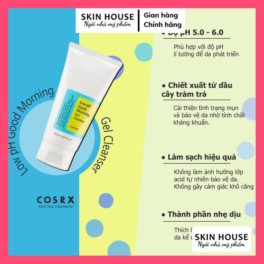 CHÍNH HÃNG + CLIP - Sữa Rửa Mặt Cosrx Low pH Good Morning Gel Cleanser - Sữa Rửa Mặt Dạng Gel | BigBuy360 - bigbuy360.vn