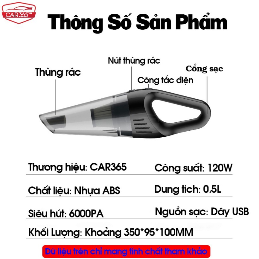 Máy hút bụi không dây cho xe ô tô thời thượng - Hút mạnh, vận động siêu mềm và tiện nghi