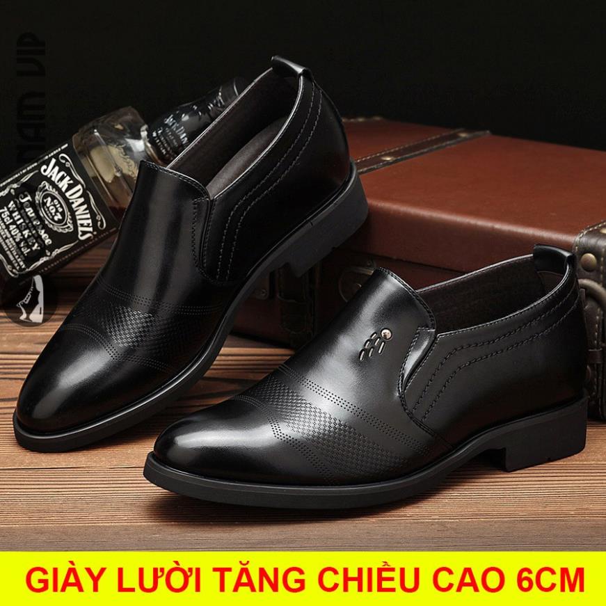 🐐 Giày Nam Tăng Chiều Cao Đen Công Sở Cao Cấp GIAYNAMVIP Giày Lười Nam Đẹp Giá Rẻ GD45