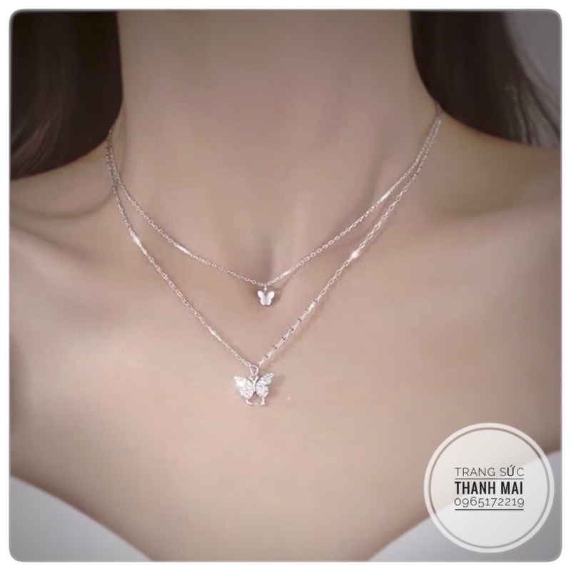 Dây chuyền kép 2 trong 1 siêu xinh bạc chuẩn - Trang sức Thanh Mai