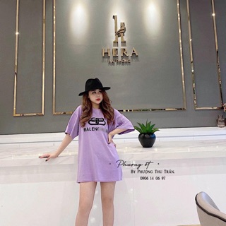 Áo phông tím dấu quần hottrend kèm ảnh thật