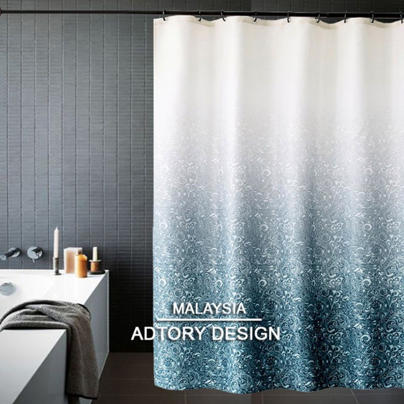 Nordic gold leaves printing super thick bathroom shower curtain polyester waterproof bathroom shower curtain and mildew bathroom curtain