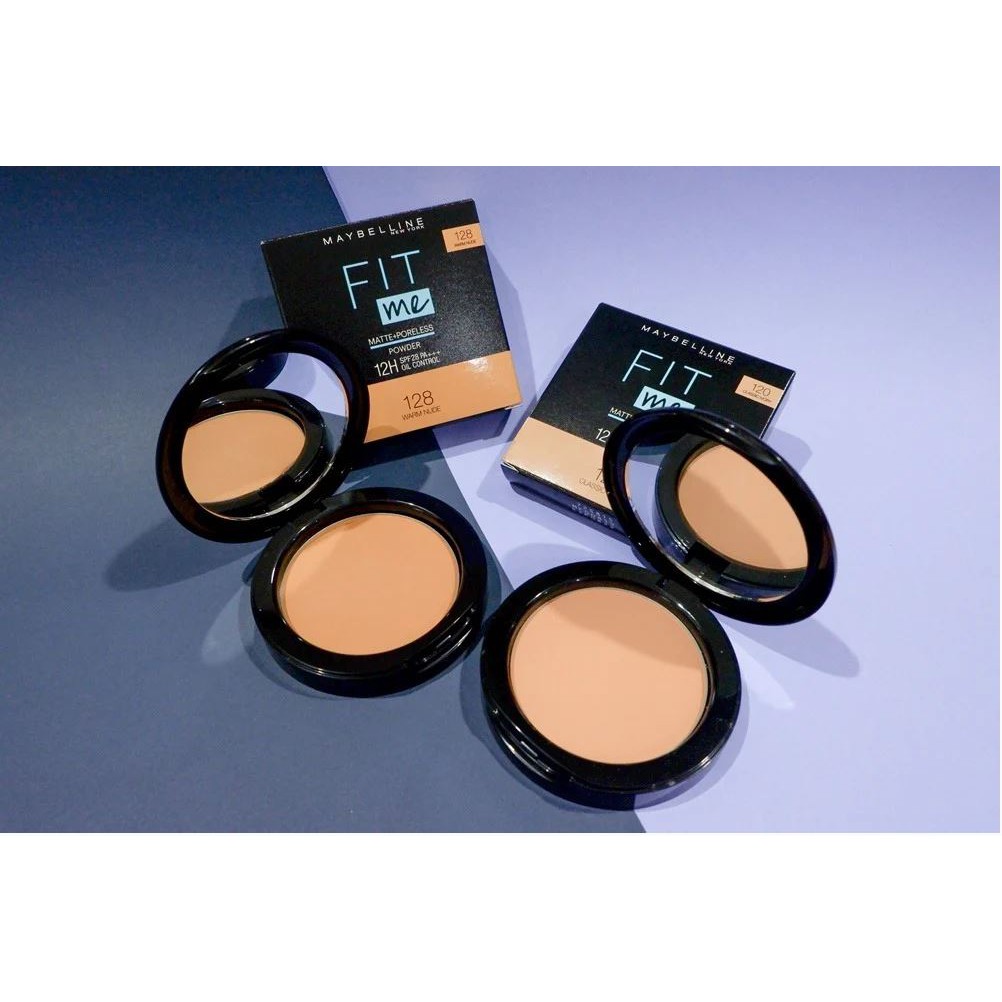 Phấn Nền Dạng Nén Che Phủ Hoàn Hảo, Kiềm Dầu Hiệu Quả Maybelline Fit Me Matte Poreless Powder SPF28 /PA+++ 6g Hộp Tròn