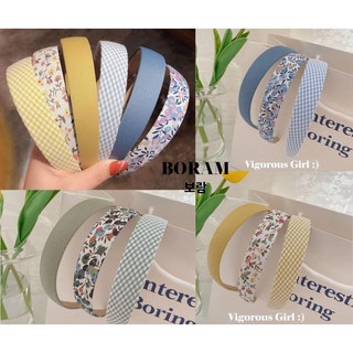 Bờm tóc vải bản to thời trang phong cách Vintage Hàn Quốc - BORAM