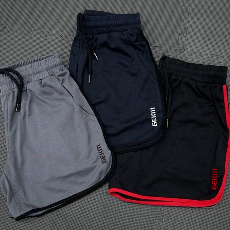 Quần đùi thể dục có túi khóa kéo nhanh khô thích hợp chạy bộ cho nam M-3XL