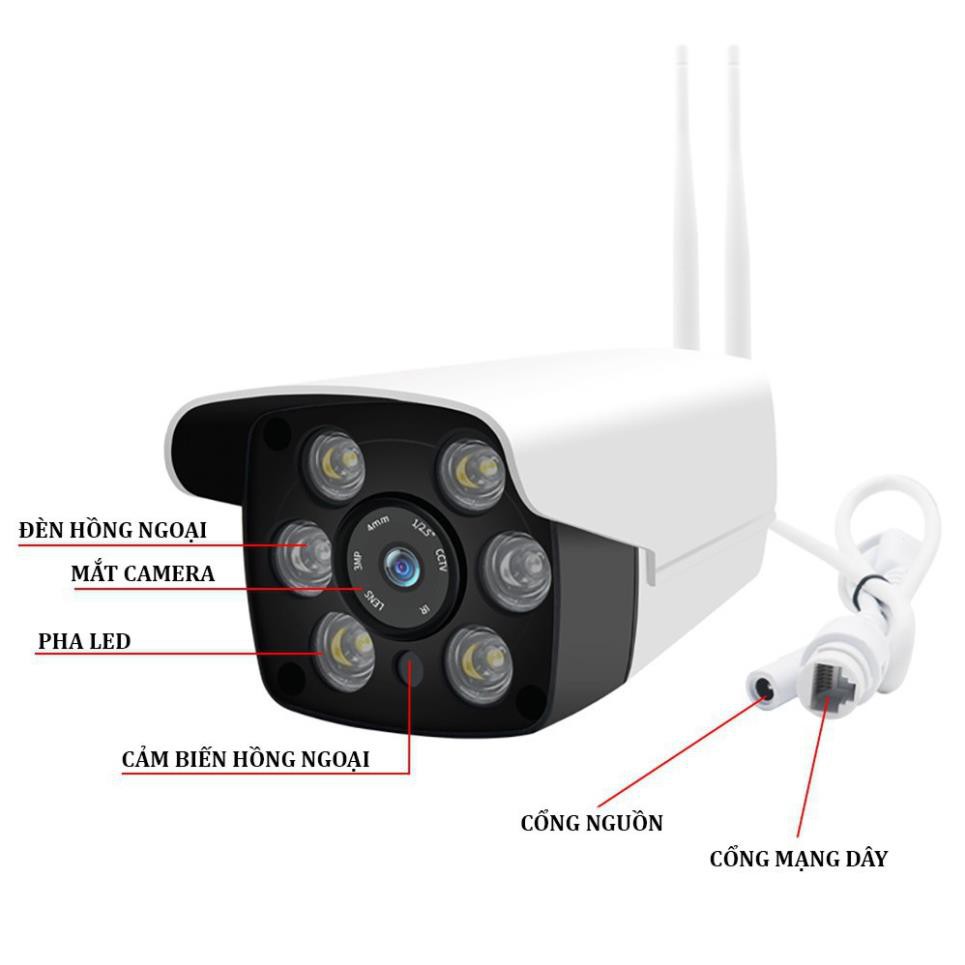 [HÀNG LOẠI 1] [BH 12 THÁNG ] Camera Giám Sát Ngoài Trời Yoosee - 6 Led Full HD (2.0Mpx) - Hồng Ngoại Quay Đêm | BigBuy360 - bigbuy360.vn