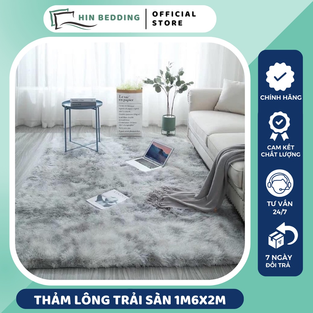 Thảm Lông Trải Sàn HIN BEDDING, Thảm Lông Loang Chụp Ảnh Cao Cấp 1m6x2m