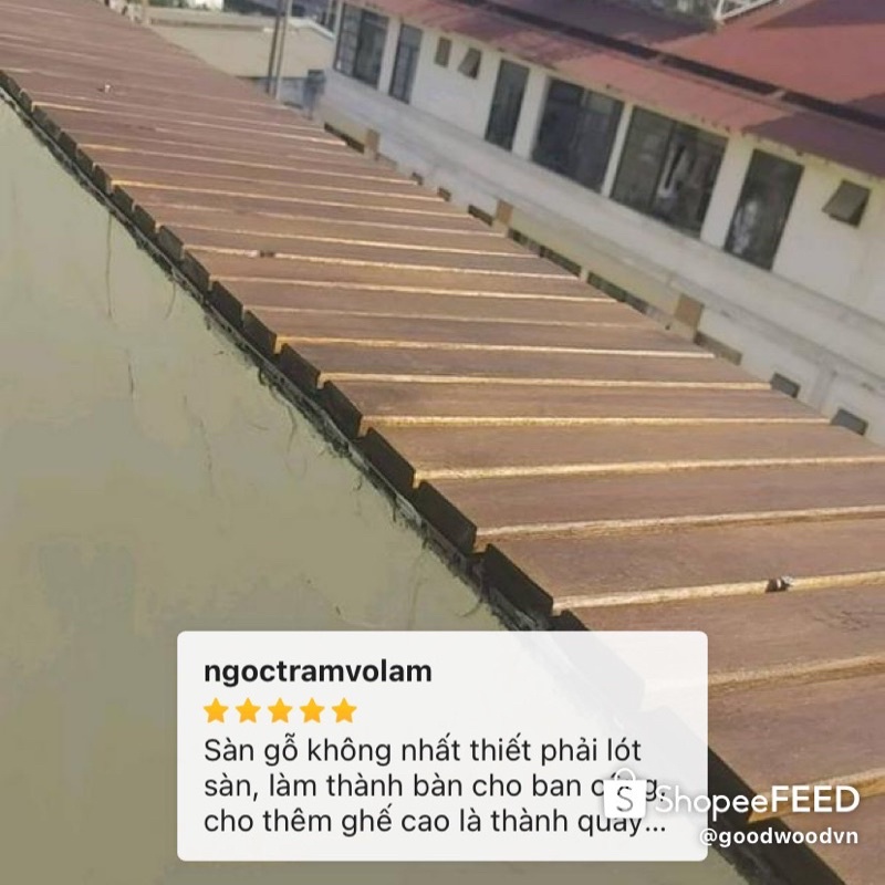 Combo 1m2 10 tấm sàn gỗ tự nhiên vỉ nhựa lót sàn IKEA kháng khuẩn thoát nước nhanh chóng - Làm Thảm Gỗ, Lát Ban Công