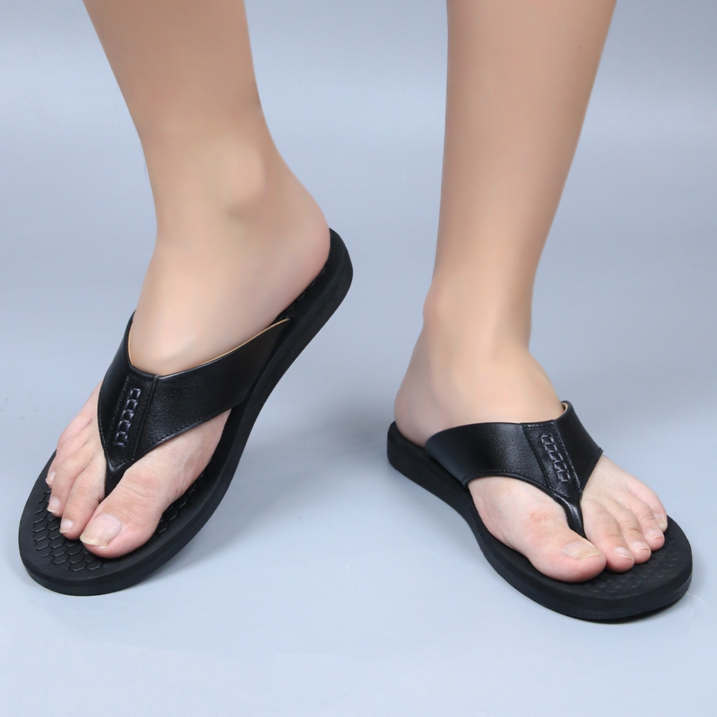 Dép nam thiết kế xỏ ngón đẹp quai ngang kiểu quai hậu đế bánh mì chất liệu da tông cao cấp bảo hành 1 năm DK13 TIMAN
