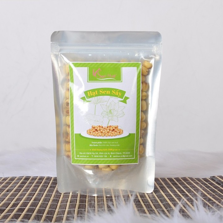 Hạt sen huế sấy giòn ăn liền 250gr/500gr/1kg Senhuefood, giòn rụm, không đường, thơm ngon