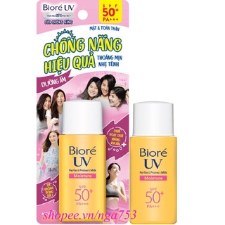 Sữa Chống Nắng 25ml Biore Perfect Protect Milk Moisture Dưỡng Ẩm SPF50+/PA+++, nga753 Uy Tín Từ Chất Lượng.