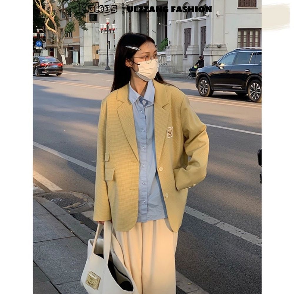 Áo khoác Blazer nữ 2 cúc trẻ trung [kokos] áo vest nữ [Siêu Sale] [FreeShip] xẻ tả freesize genz ulzzang 21214