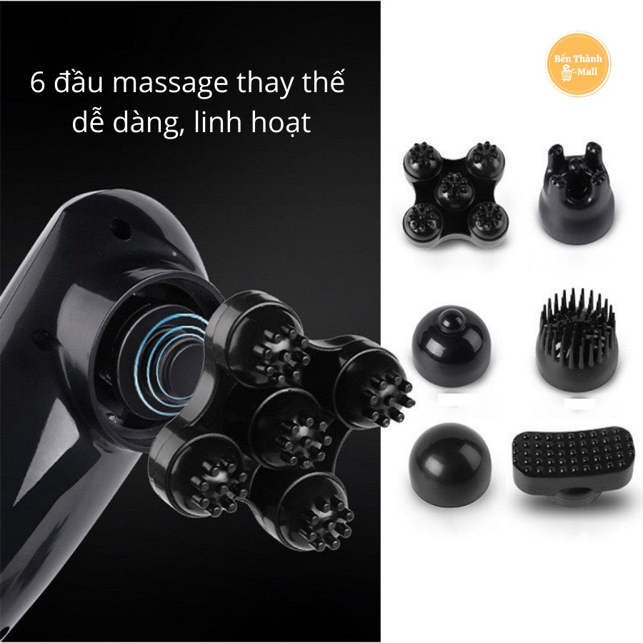 ✈️ [Freeship] MÁY MASSAGE CẦM TAY KHÔNG DÂY YT-1706 [6 đầu massage chuyên dụng]