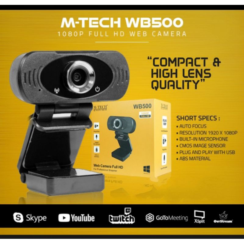 Webcam M-tech Wb500 Độ Phân Giải 1080p Full Hd Có Micro