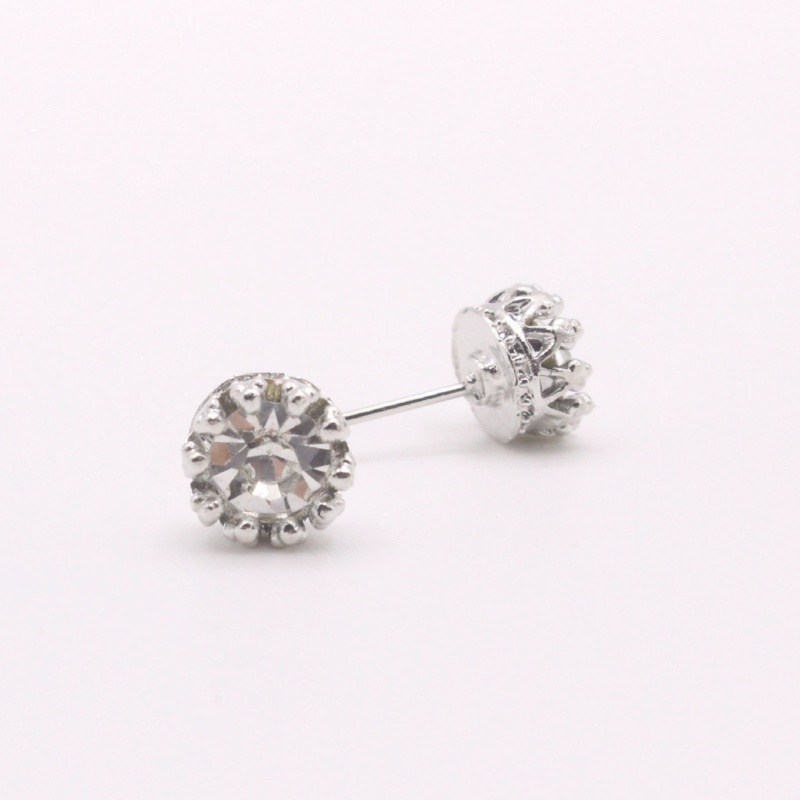 Set 2 Khuyên Tai Hình Vương Miện Đính Đá Thời Trang Cho Nữ