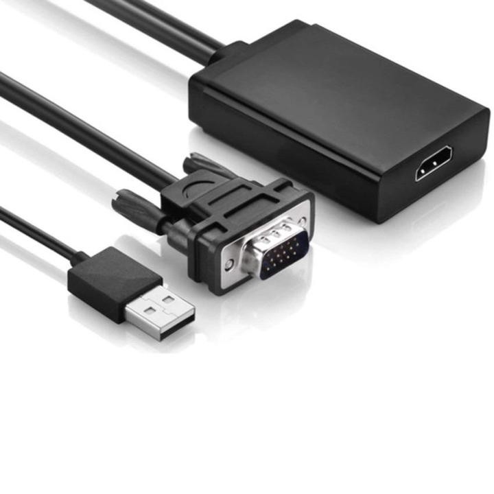 Bộ cáp chuyển đổi tín hiệu từ VGA sang HDMI có âm thanh + dây cáp Micro USB FULL HD 1080P (dài 20cm)