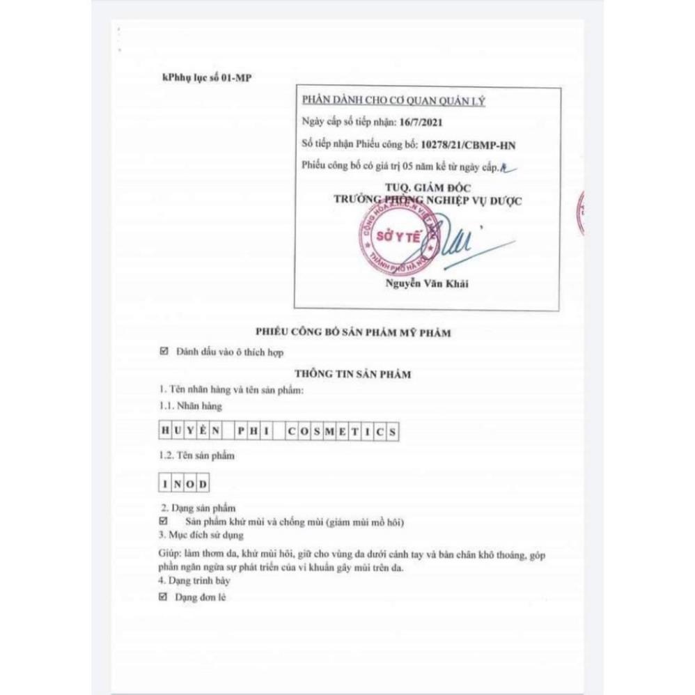 Serum Hôi Nách INOD Huyền Phi - GIảm Hôi Nách, Hôi Chân và Sáng Da