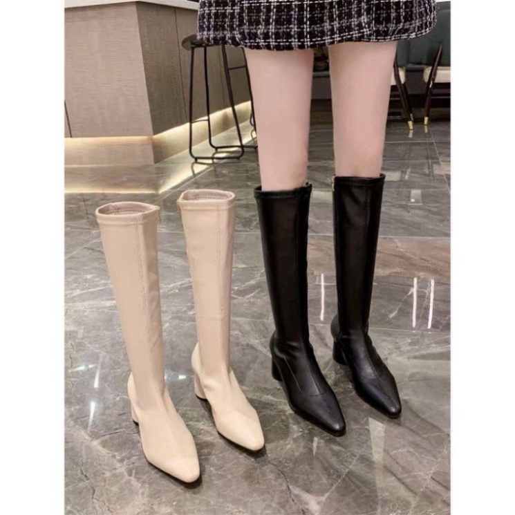 (Sẵn) Boots cổ cao 6cm mũi nhọn G027