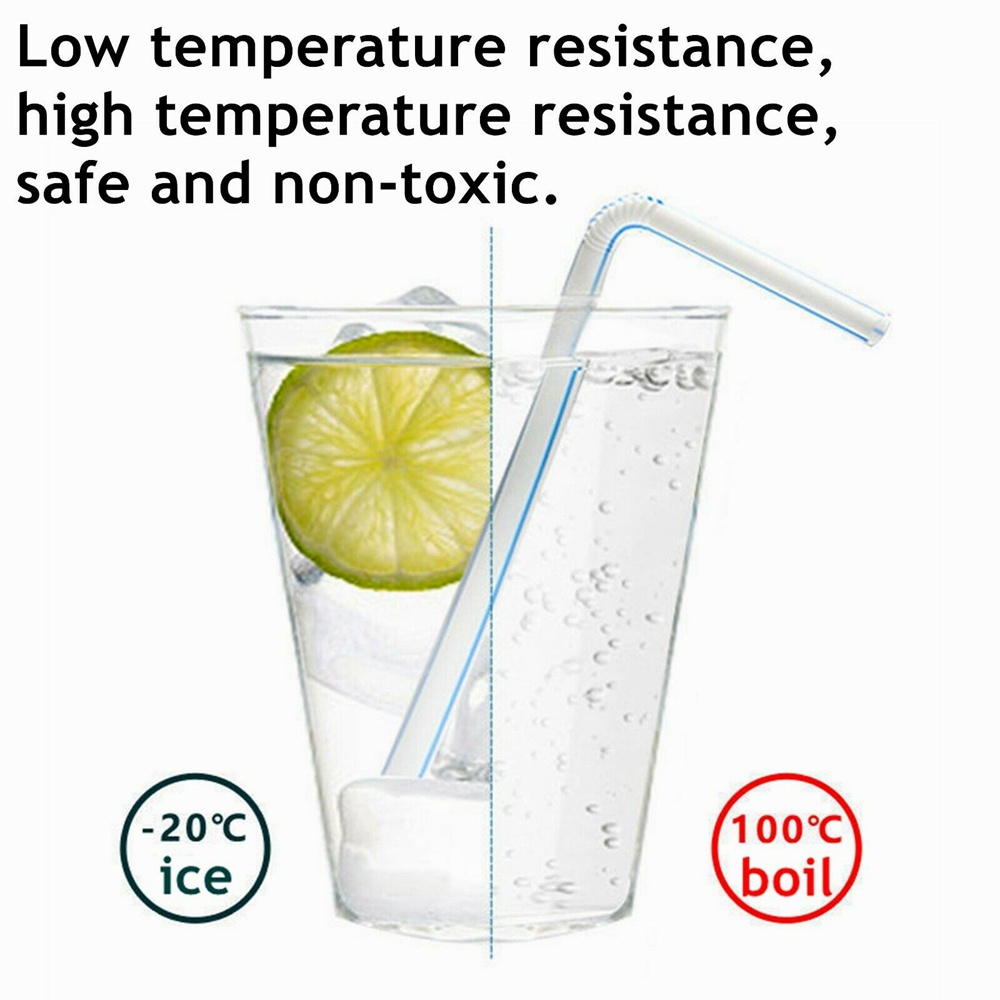 Bộ 100 Ống Hút Nhựa Uốn Cong Nhiều Màu Dùng Một Lần Cho Tiệc Sinh Nhật/Đám Cưới