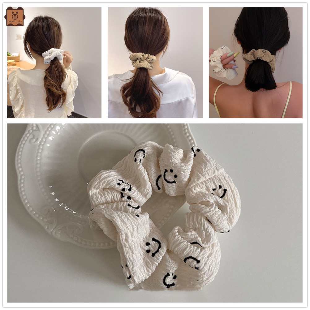 Dây buộc tóc hình mặt cười phong cách Hàn Quốc thời trang cho nữ