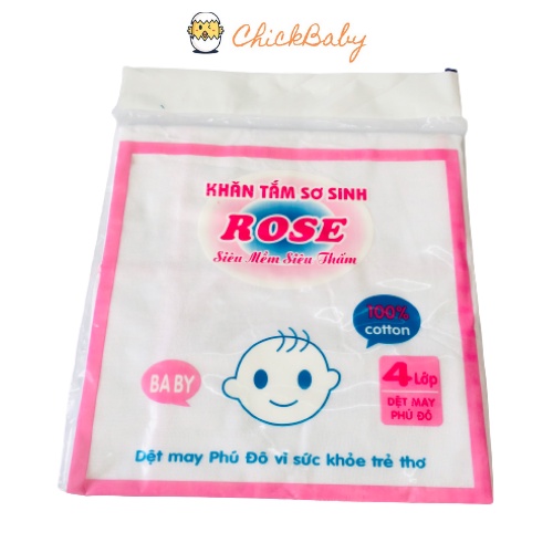 Khăn tắm cho bé, khăn xô tắm (4 Lớp/6 Lớp) 70cm-&gt;103cm KIBA/ROSE/Phu do em bé sơ sinh ChickBabyShop