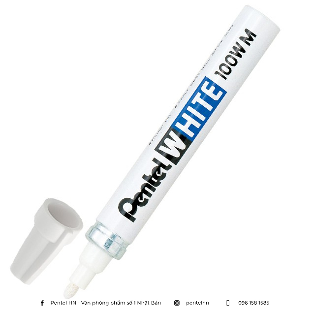 Bút Sơn Pentel X100W S/M/L Màu Trắng | Pentel White Marker | Viết Được Trên Nhiều Chất Liệu | An Toàn Khi Sử Dụng