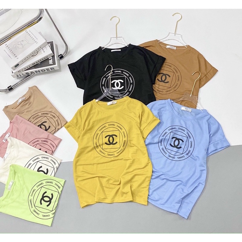 Xả hàng - Áo thun giấy form rộng in chữ, Áo kiểu cổ tròn chất mát mềm AT0049 - NhiNhi SHop