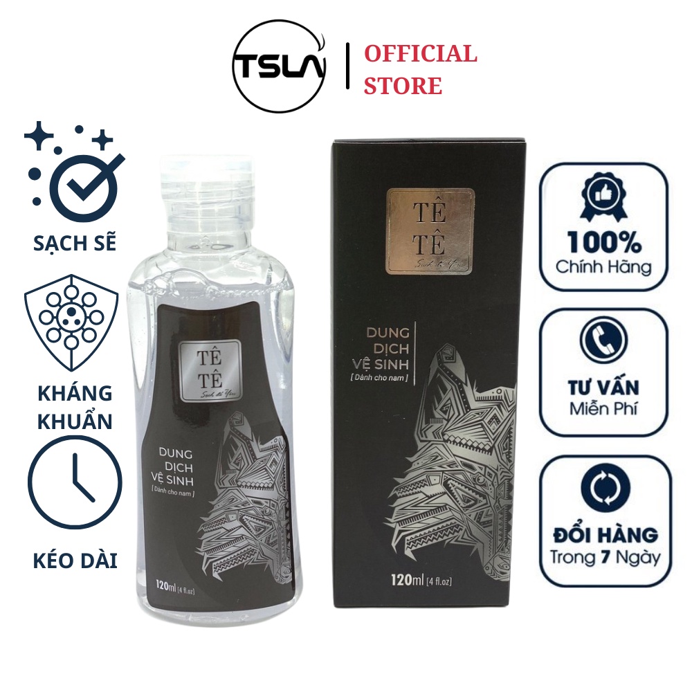 Dung dịch vệ sinh Nam Tê Tê Men 120ml - sạch sẽ, khô ráo, hết ngứa làm sáng an toàn cho vùng da nhạy cảm