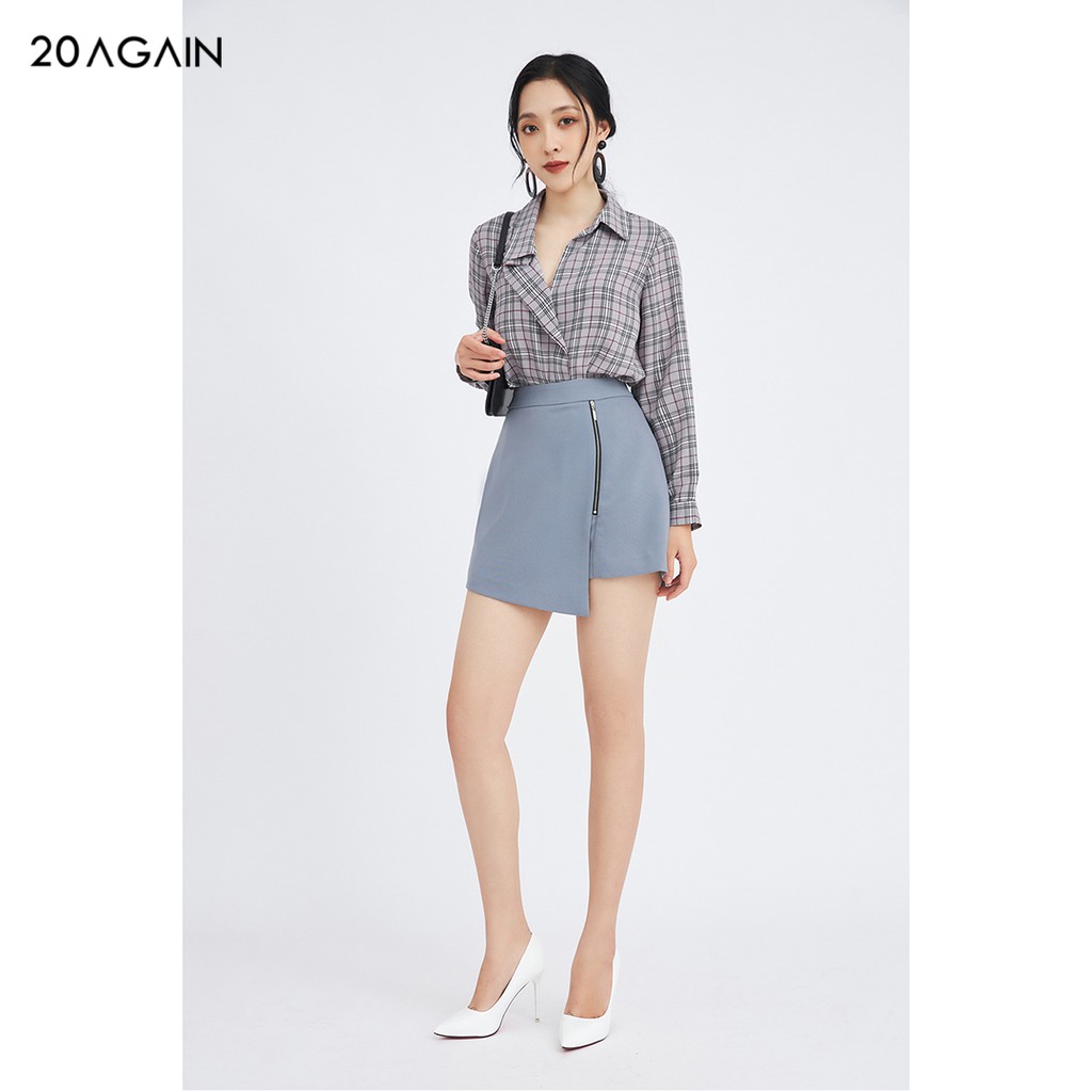 Chân váy ngắn nữ công sở 92WEAR đủ màu, khóa sắt trang trí JAA1105