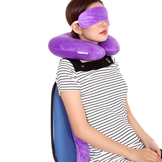 COMBO GỐI TỰA LƯNG, GỐI KÊ CỔ, BỊT MẮT HALI, ( MÀU XÁM )