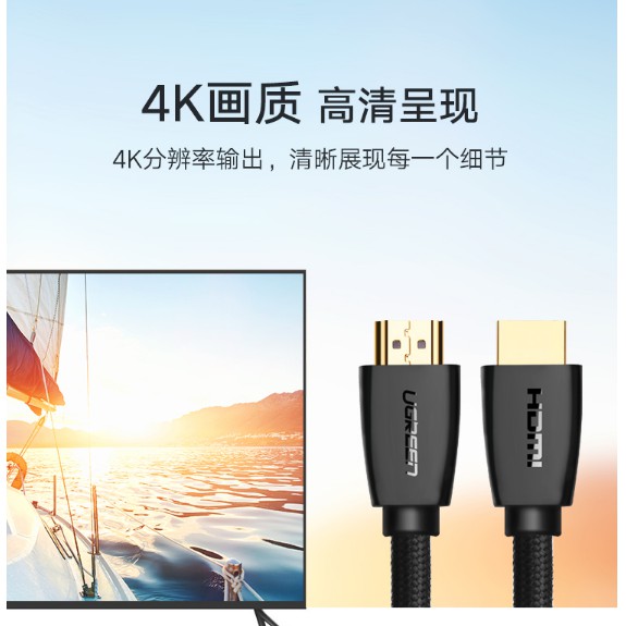Cáp HDMI 2.0 Sợi Bện Lưới Dài 1M và 1.5M - UGREEN 40409/40408