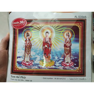 Tranh thêu tam thế phật 53565