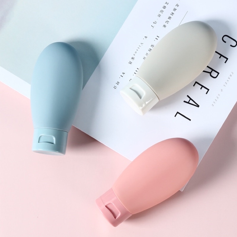Tuýp đựng mỹ phẩm bằng silicone tiện dụng (dung tích 60ml, nắp trắng)