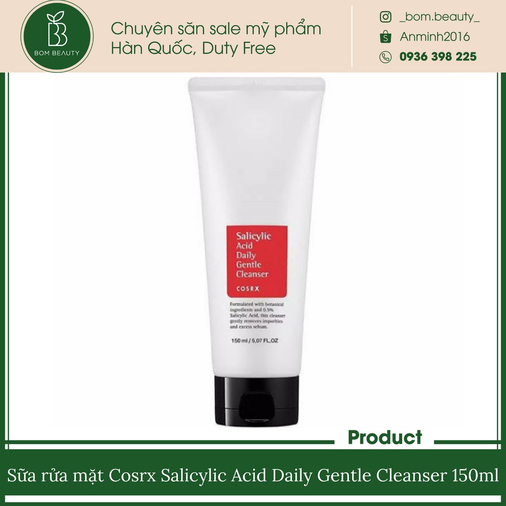 Sữa rửa mặt Cosrx Salicylic Acid Daily Gentle Cleanser 150ml | BigBuy360 - bigbuy360.vn