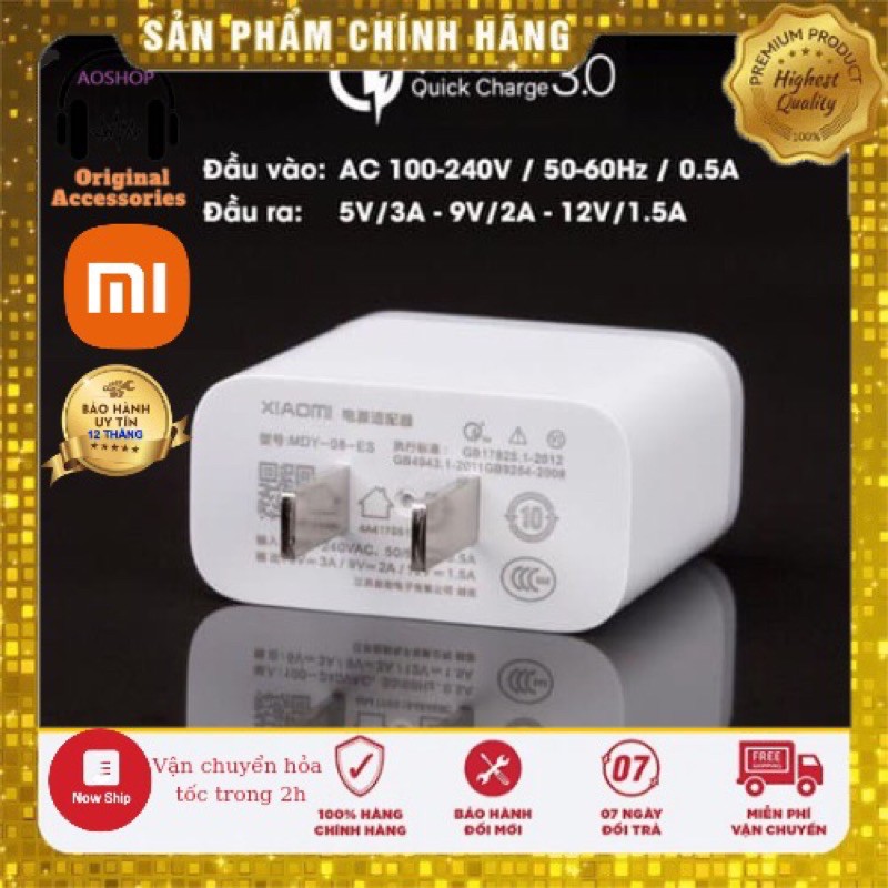 Củ sạc nhanh Xiaomi BAO HANH 6 THANG 5v - 2A Quick charge 3.0