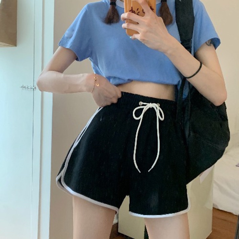 Quần short đùi viền nữ style ulzzang 3 màu đi chơi, mặc nhà chất mềm