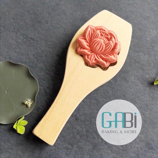 Khuôn trung thu gỗ 1 mặt thỏ/heo/hoa sen/hồng/mèo thần tài