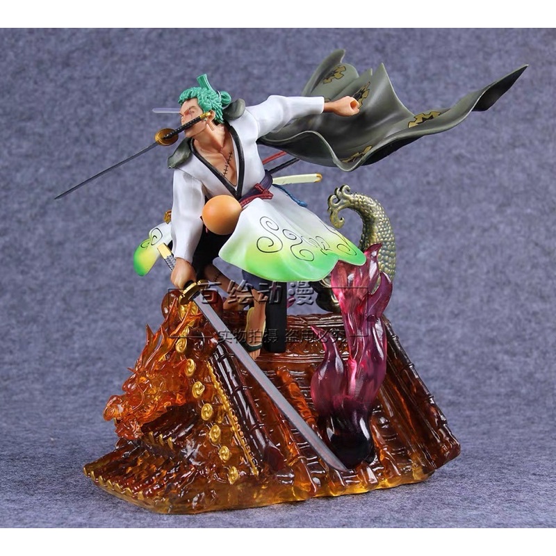 [RẺ NHẤT SHOPEE] Mô hình Figure One Piece Zoro wano Mái Nhà 28cm có led - Fullbox