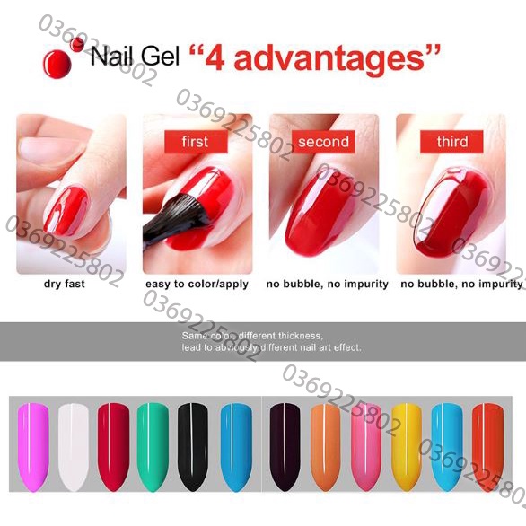 Set 12 hũ GEL Vẽ móng 3D có màu