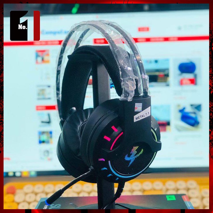Tai Nghe Nhạc Headphone Gaming Chụp Tai Có Dây SIMETECH METAL Led RGB Tai Nghe Game Thủ Có Mic Máy Vi Tính Laptop Pc