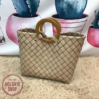 Túi Xách Đan Tay Quai Gỗ Size Lớn (100% ẢNH THẬT)