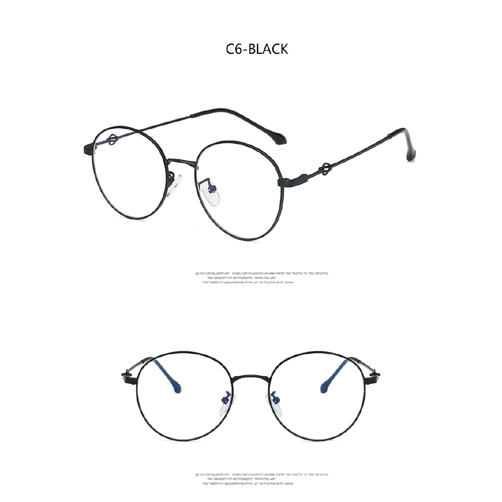 Kính cận gọng kim loại không đồng đều thời trang retro 2020