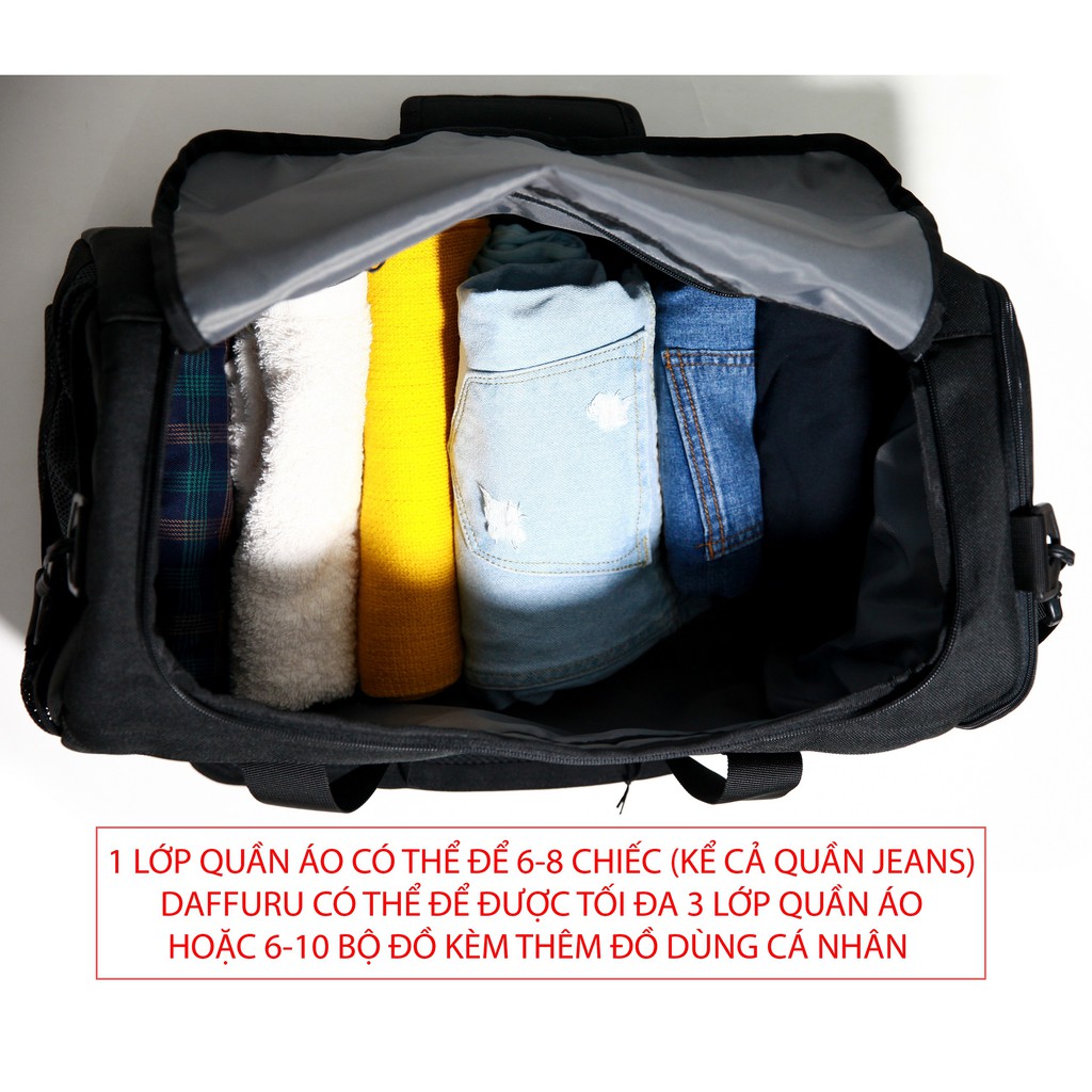 Túi trống thể thao du lịch chống nước Back To Basic - DAFFURU có ngăn để giày