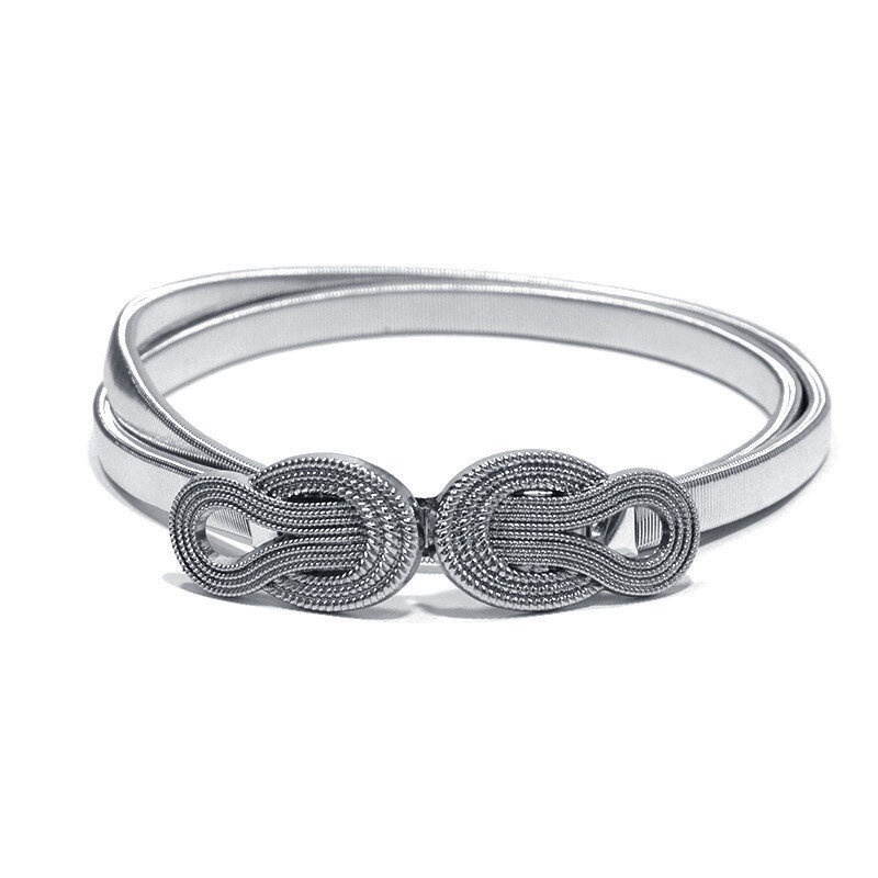 Thắt Lưng Mỏng Co Giãn Điều Chỉnh Được Phối Dây Xích Sang Trọng Cho Nữ