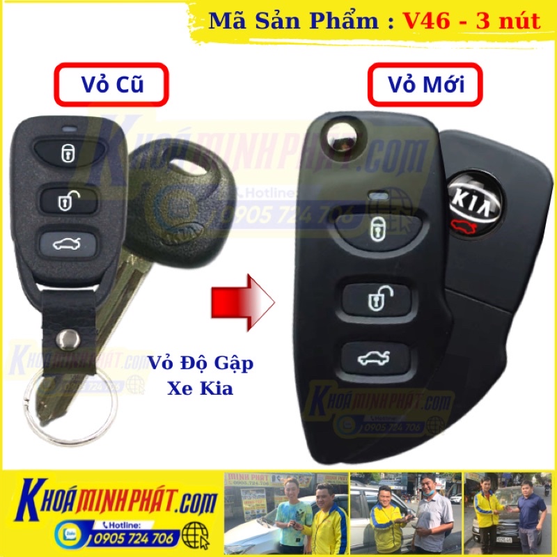 Vỏ Chìa khóa xe Kia Carens, Forte, Cerato Độ gập