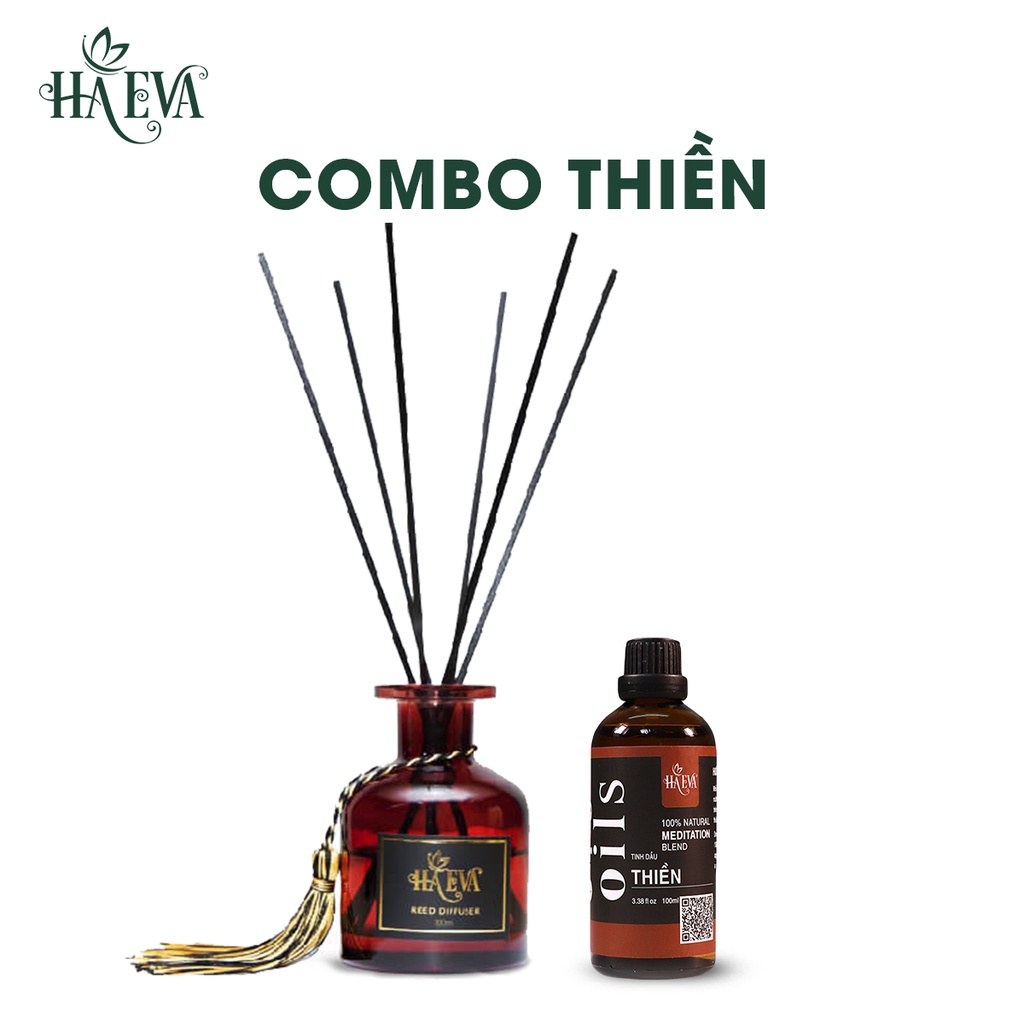 Combo tinh dầu Thiền Haeva Cao Cấp, 100% Thiên Nhiên, Cân bằng cảm xúc,  tĩnh tâm, kiềm chế nóng giận, 3 chai 10ml